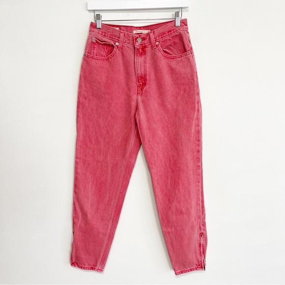 Levi's Mom Jeans High Rise Zipper Ankle Red Size 27 - Picture 4 of 15